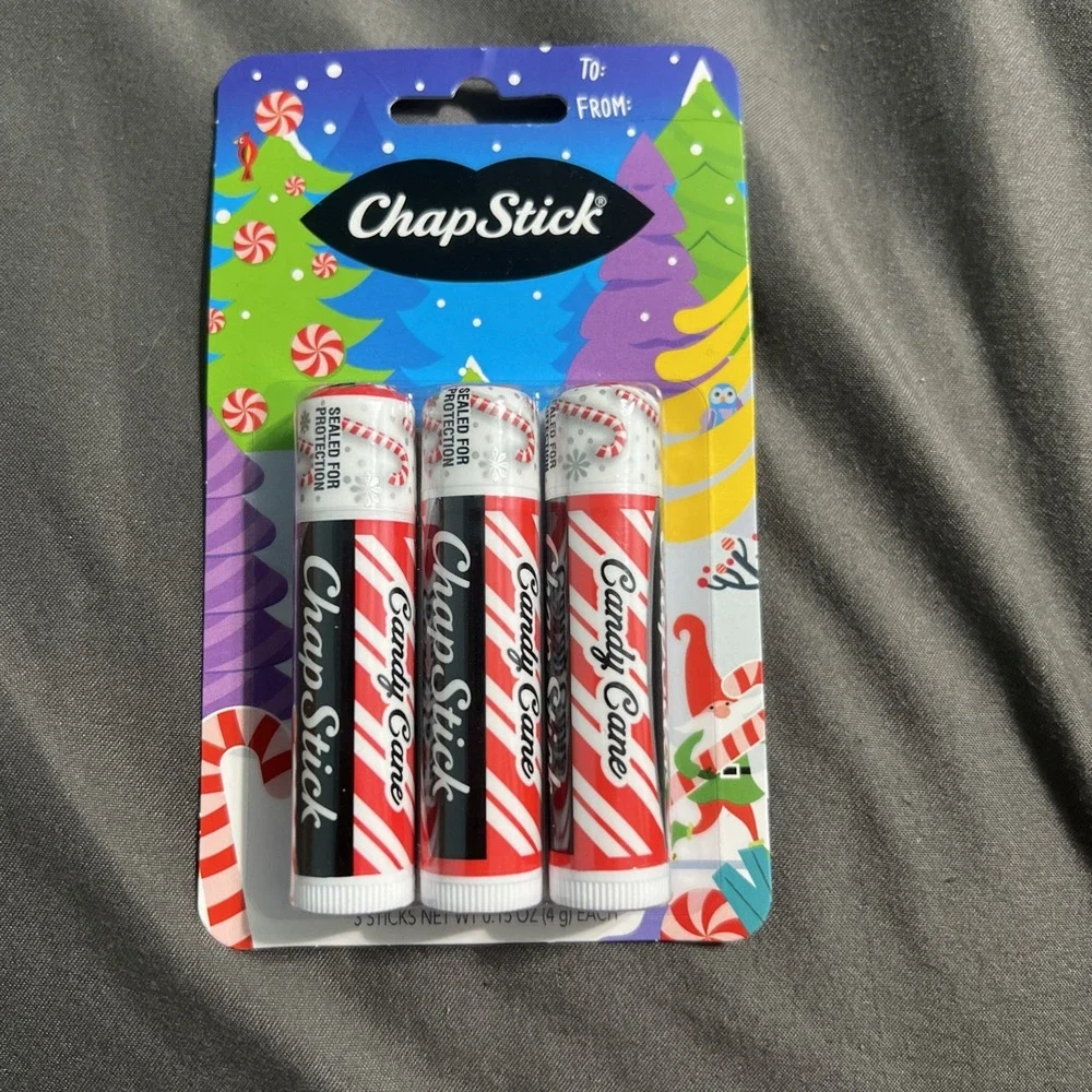 ChapStick Lip Balm‎ Candy Cane Limited Edition Holiday Flavor 3 Pack NEW